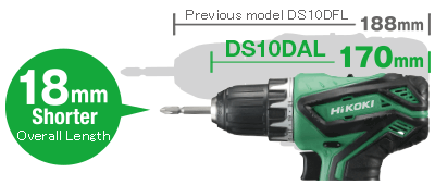 18mm Shorter overall length compared with previous model DS10DFL