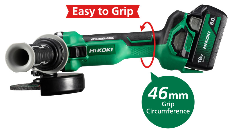 Smallest in class* circumference around motor 56mm, 46mm Grip circumference
