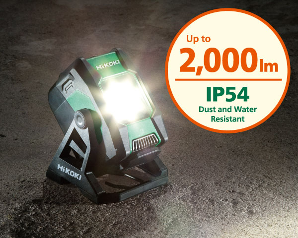 Up to 2,000lm / IP54 Dust and Water Resistant