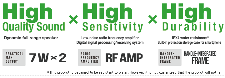 High Quality Sound / High Sensitivity / High Durability