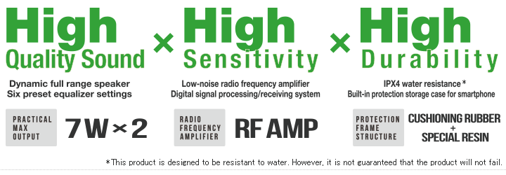 High Quality Sound / High Sensitivity / High Durability