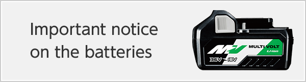 Important notice on the batteries